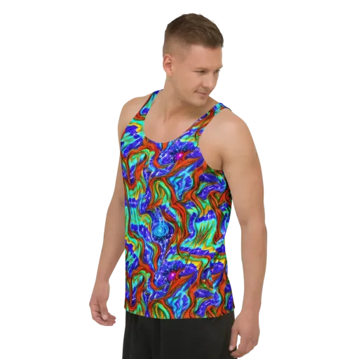 Bluefire Maze on a Men's Tank Top
