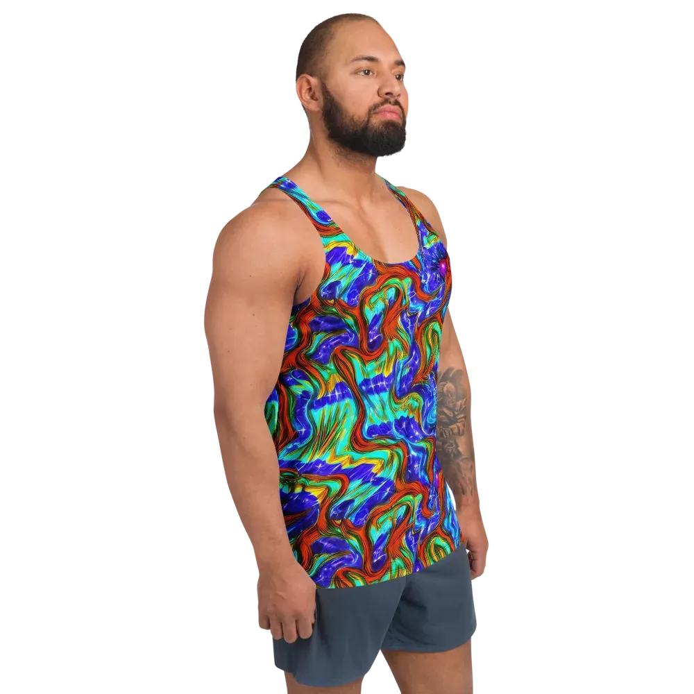 Bluefire Maze on Men's Tank Top — Right Front