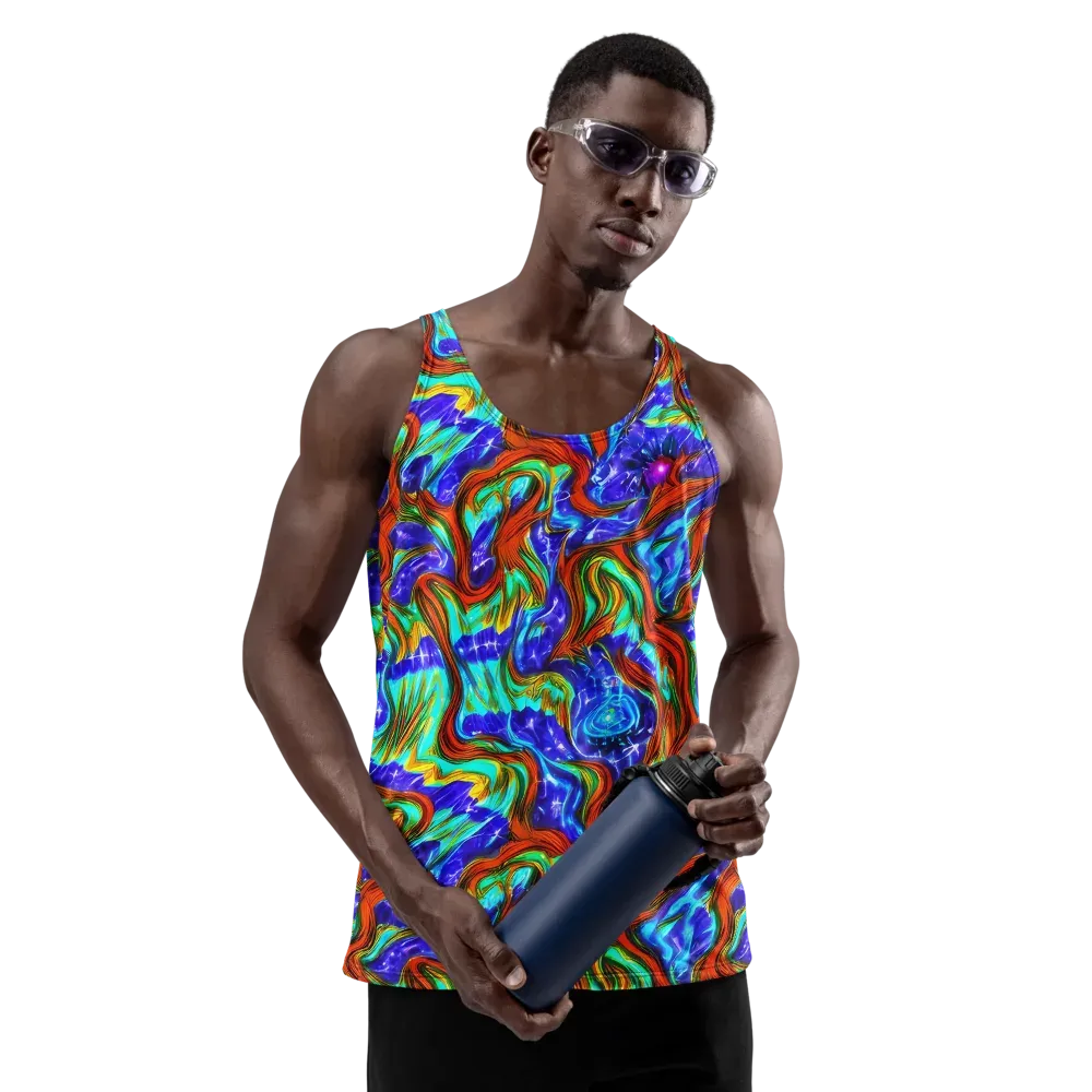 Bluefire Maze on Men's Tank Top — Front