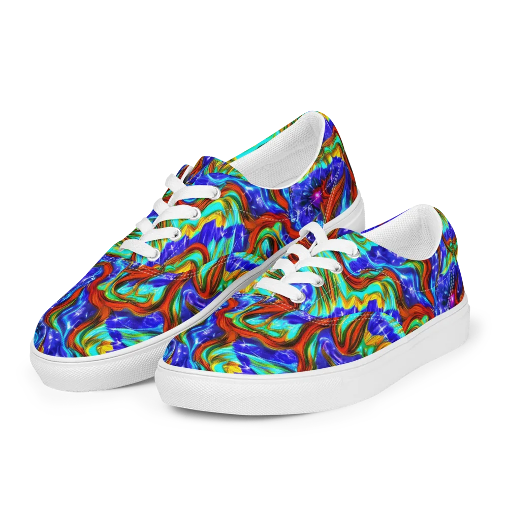 Bluefire Maze on Men's Lace-Up Canvas Shoes — Left Front