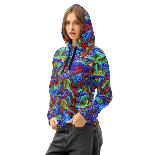 Bluefire Maze on a Cotton Hoodie