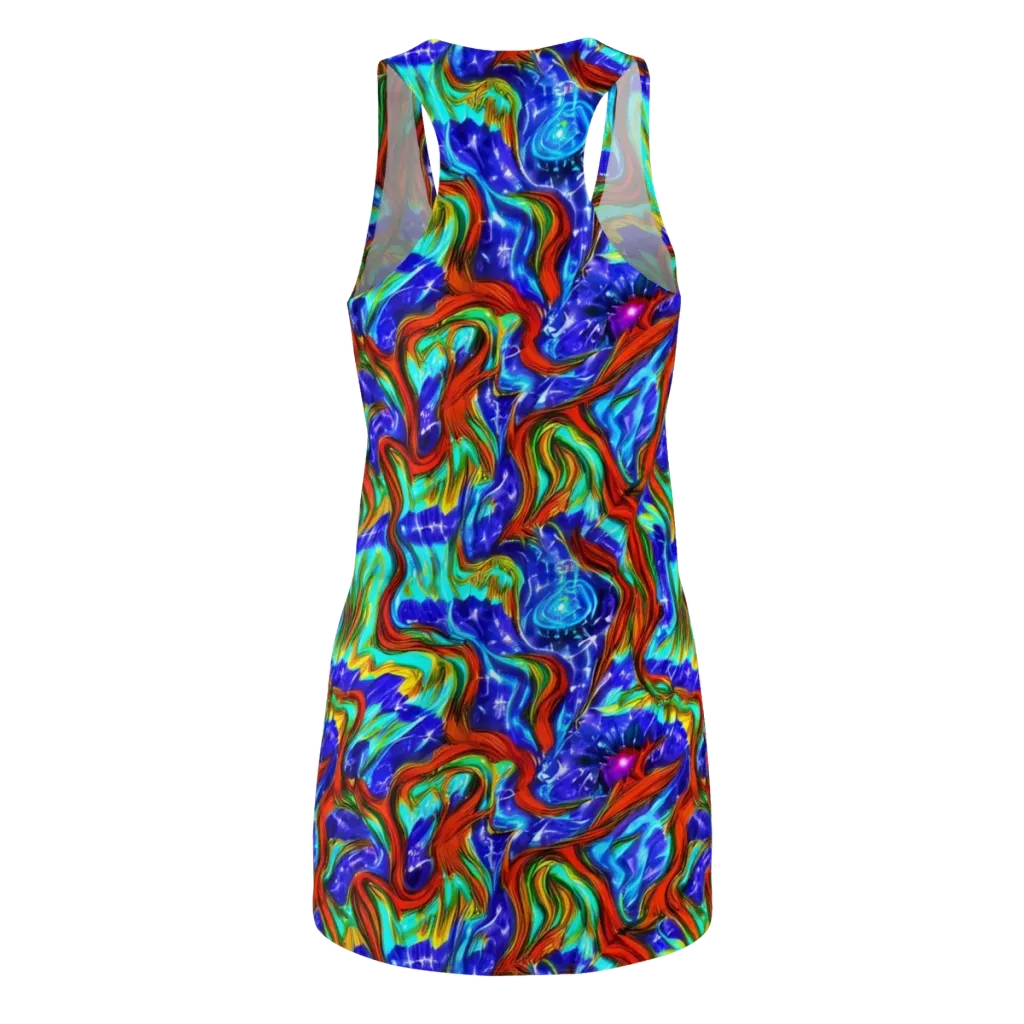 Bluefire Maze on Racerback Dress — Back