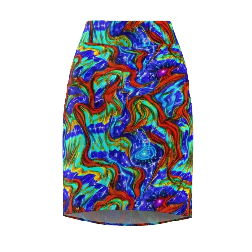Bluefire Maze on a Pencil Skirt