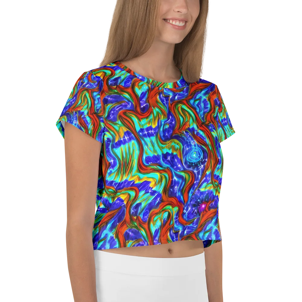 Bluefire Maze on Crop Tee — Right