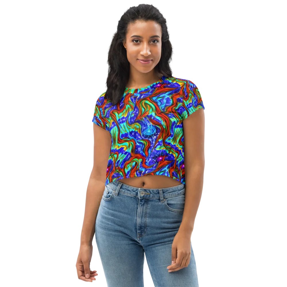 Bluefire Maze on Crop Tee — Front