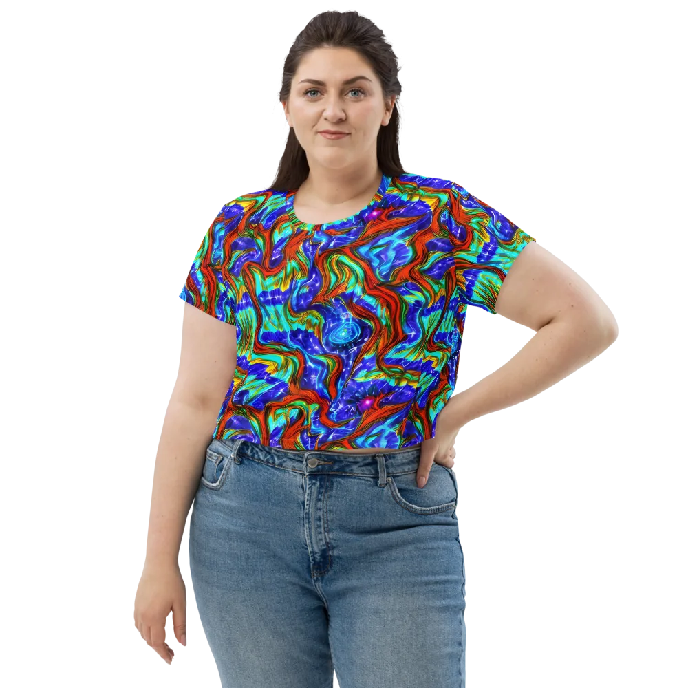 Bluefire Maze on Crop Tee — Front