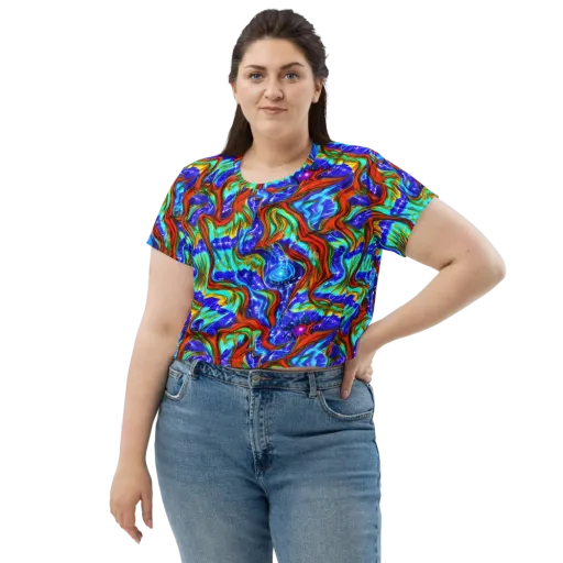 Bluefire Maze on a Crop Tee