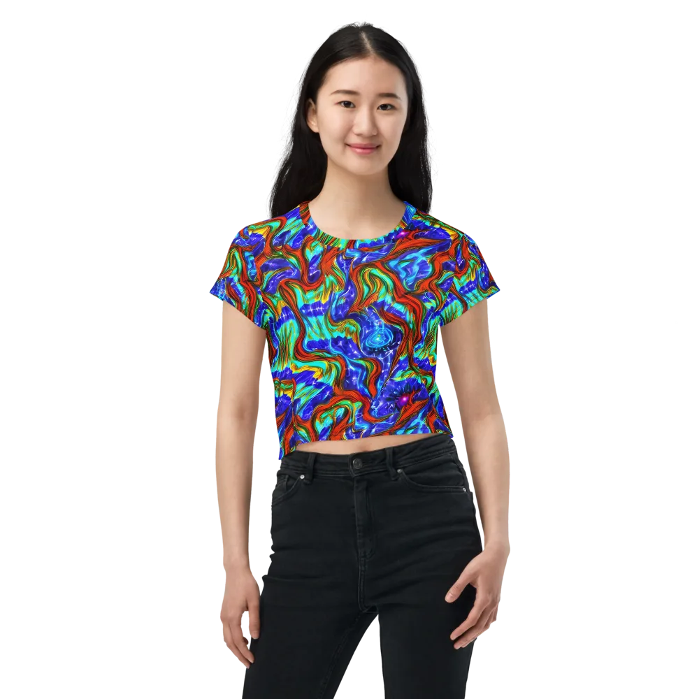 Bluefire Maze on Crop Tee — Front