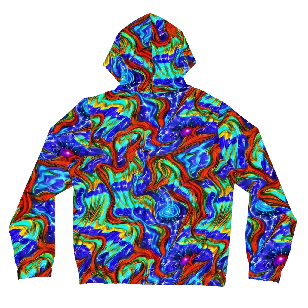 Bluefire Maze on Women's Full-Zip Hoodie — Back