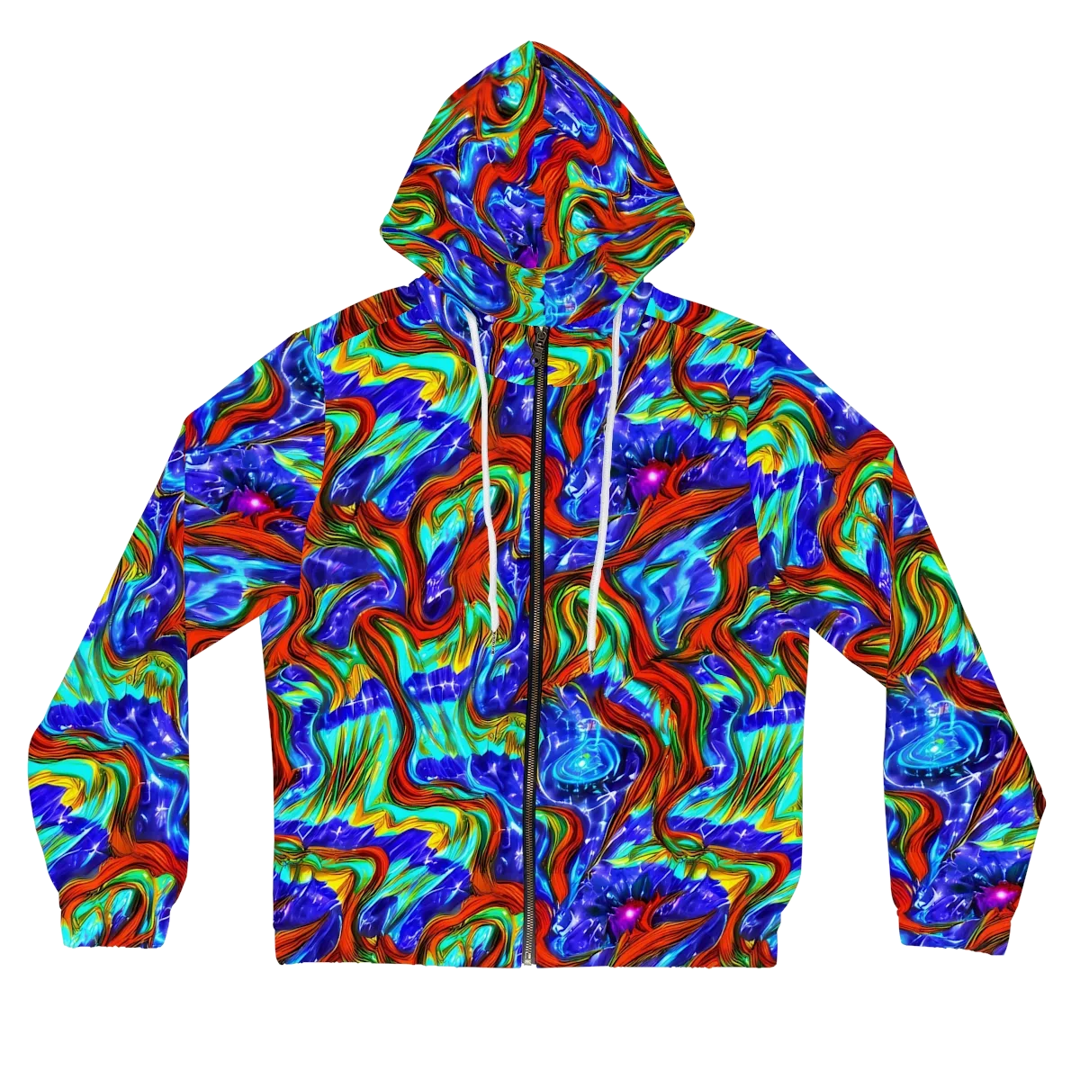 Bluefire Maze on Women's Full-Zip Hoodie — Front