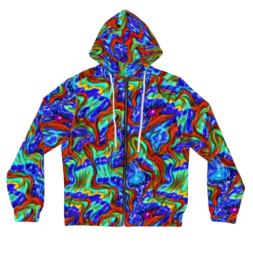 Bluefire Maze on a Women's Full-Zip Hoodie