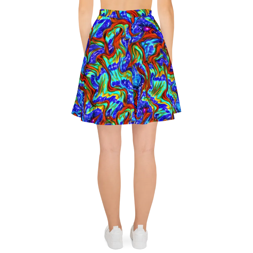Bluefire Maze on Skater Skirt — Back