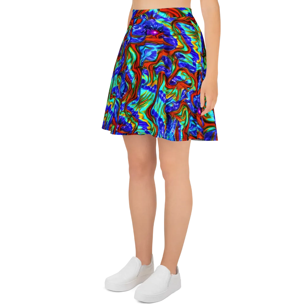 Bluefire Maze on Skater Skirt — Left