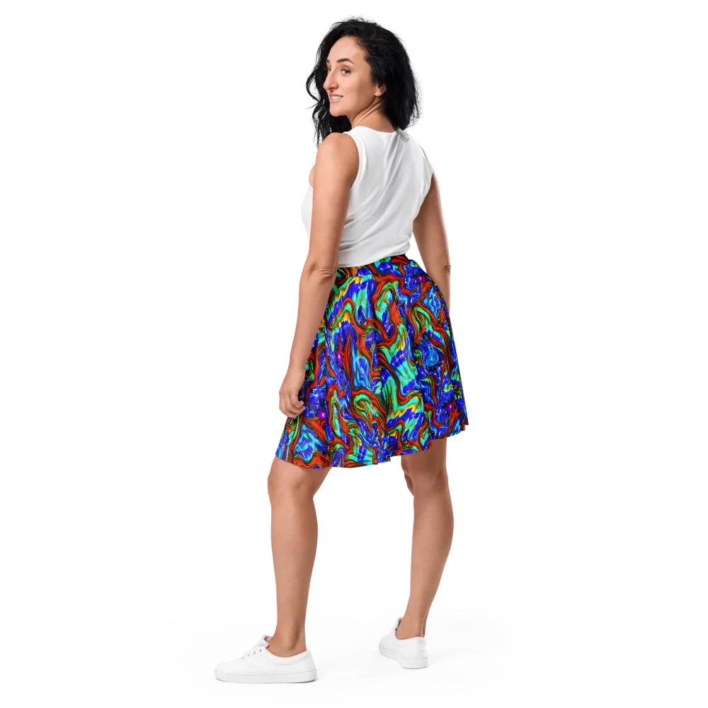 Bluefire Maze on Skater Skirt — Back