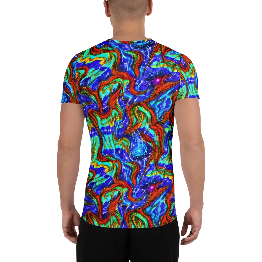 Bluefire Maze on Men's Athletic T-Shirt — Back