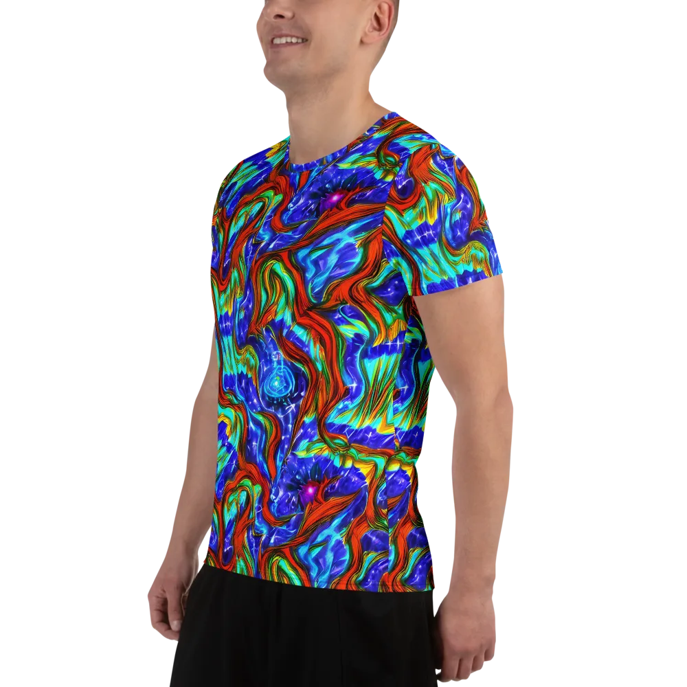 Bluefire Maze on Men's Athletic T-Shirt — Left