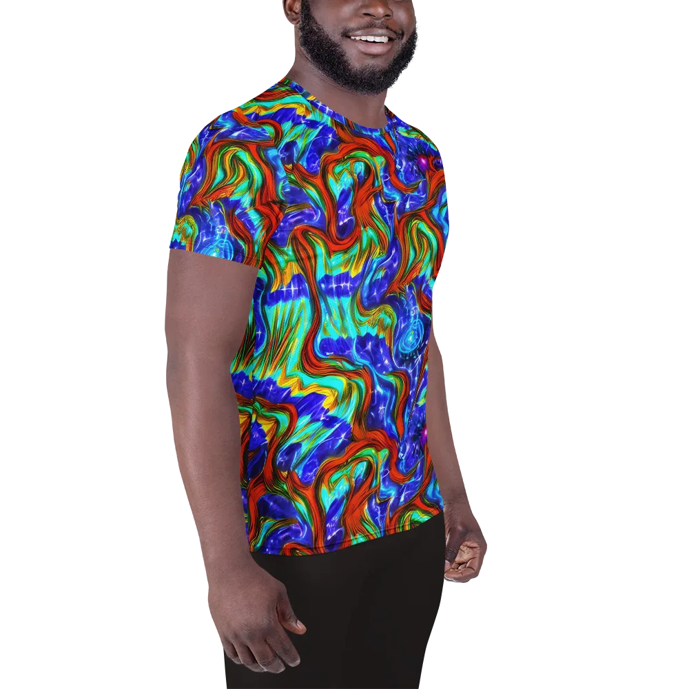 Bluefire Maze on Men's Athletic T-Shirt — Right