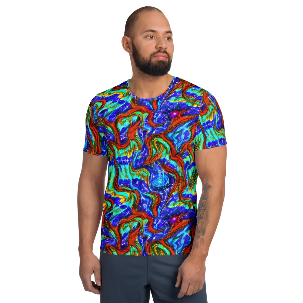 Bluefire Maze on Men's Athletic T-Shirt — Front