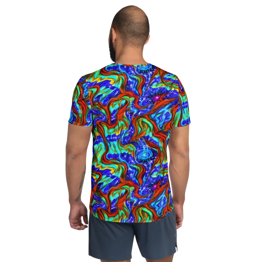 Bluefire Maze on Men's Athletic T-Shirt — Back