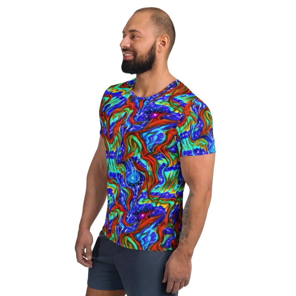 Bluefire Maze on Men's Athletic T-Shirt — Left