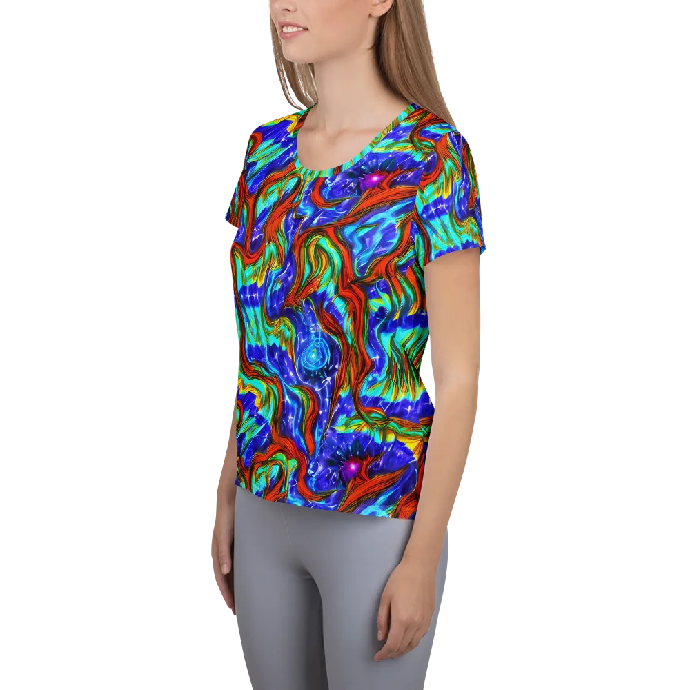 Bluefire Maze on Women's Athletic T-Shirt — Left