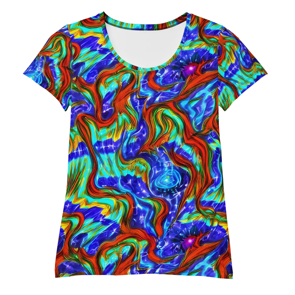 Bluefire Maze on Women's Athletic T-Shirt — Front