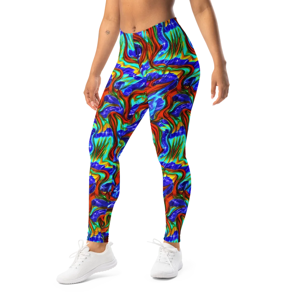 Bluefire Maze on Leggings — Left Front
