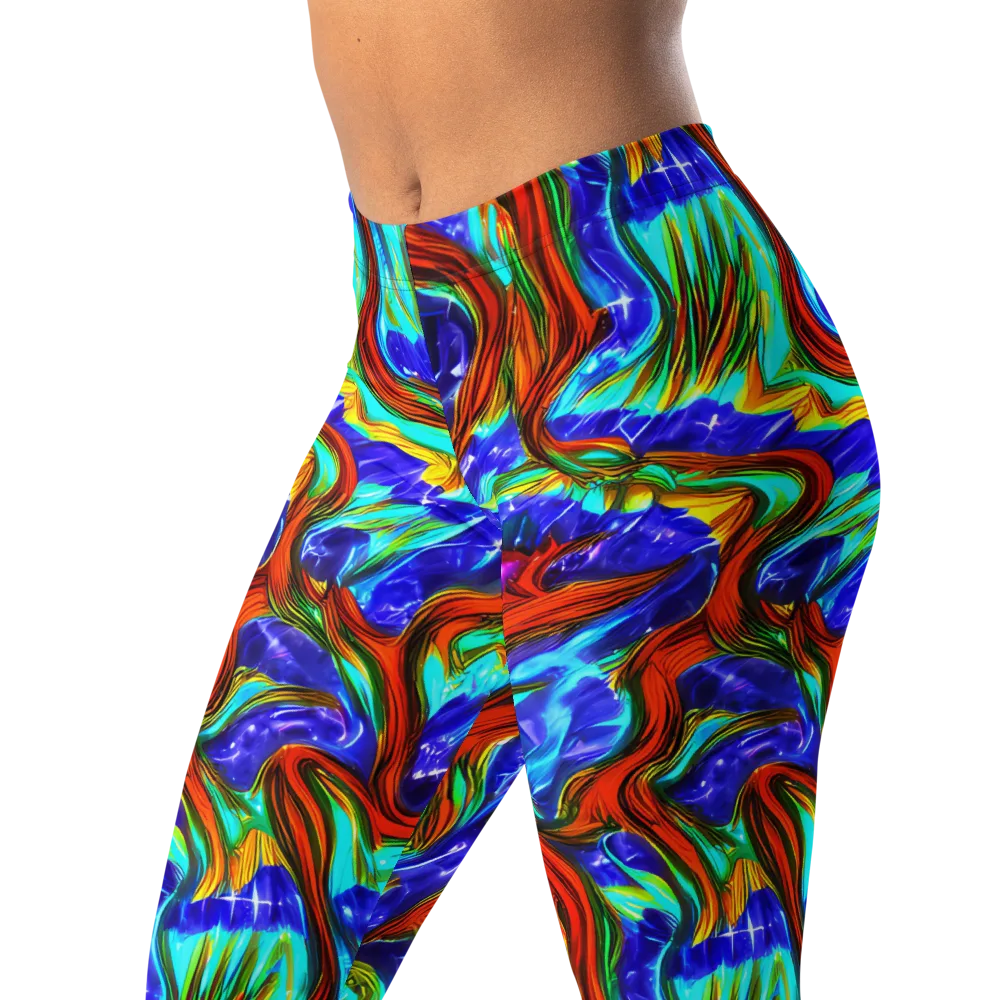 Bluefire Maze on Leggings — Left Front