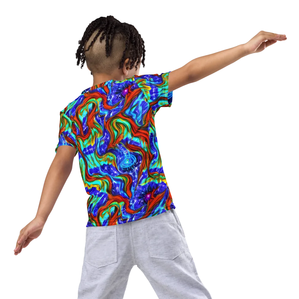 Bluefire Maze on Kids Crew Neck T-Shirt — Back