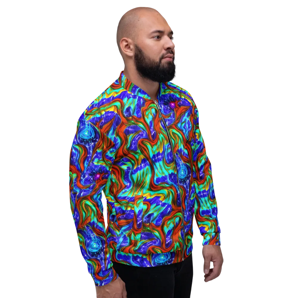 Bluefire Maze on Bomber Jacket — Right
