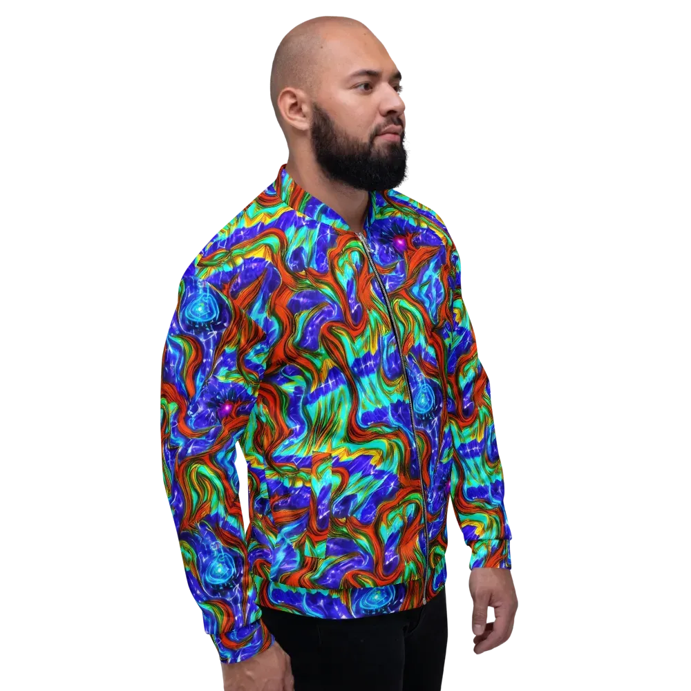 Bluefire Maze on Bomber Jacket — Right