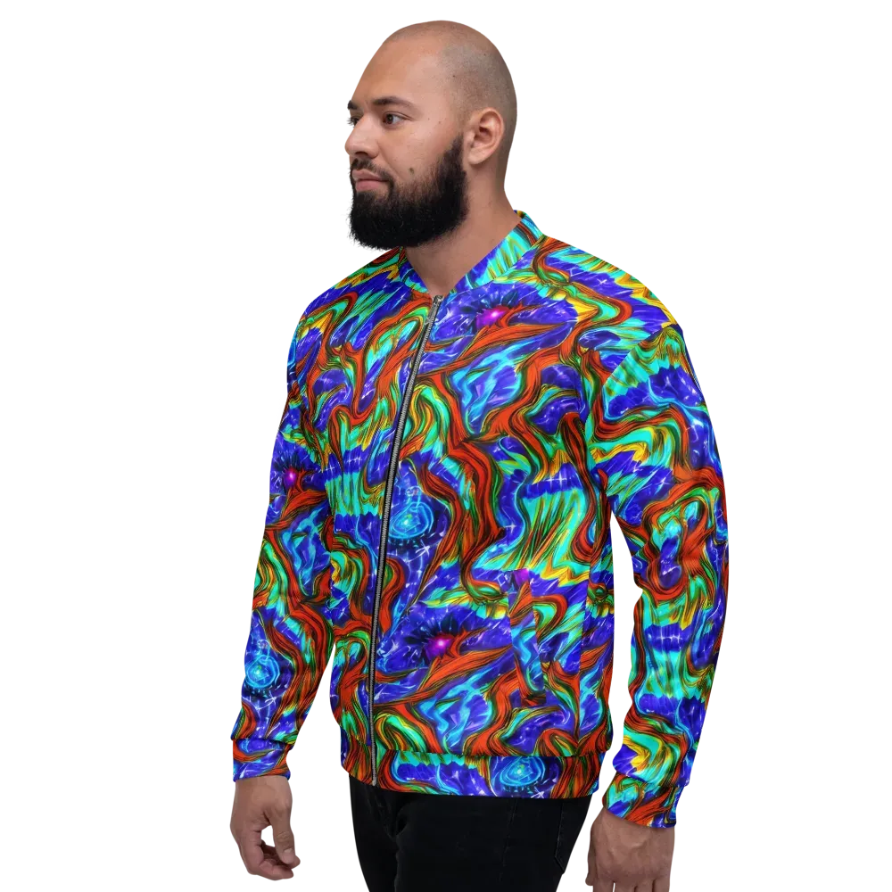 Bluefire Maze on Bomber Jacket — Left