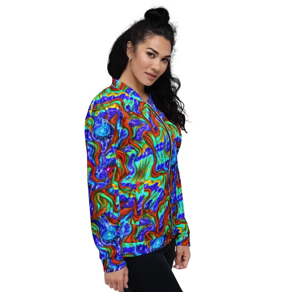 Bluefire Maze on Bomber Jacket — Right