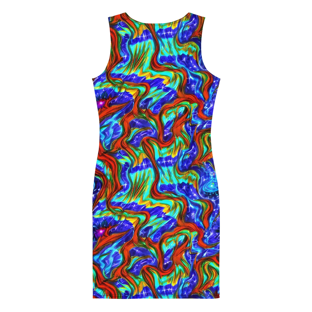 Bluefire Maze on Bodycon Dress — Back