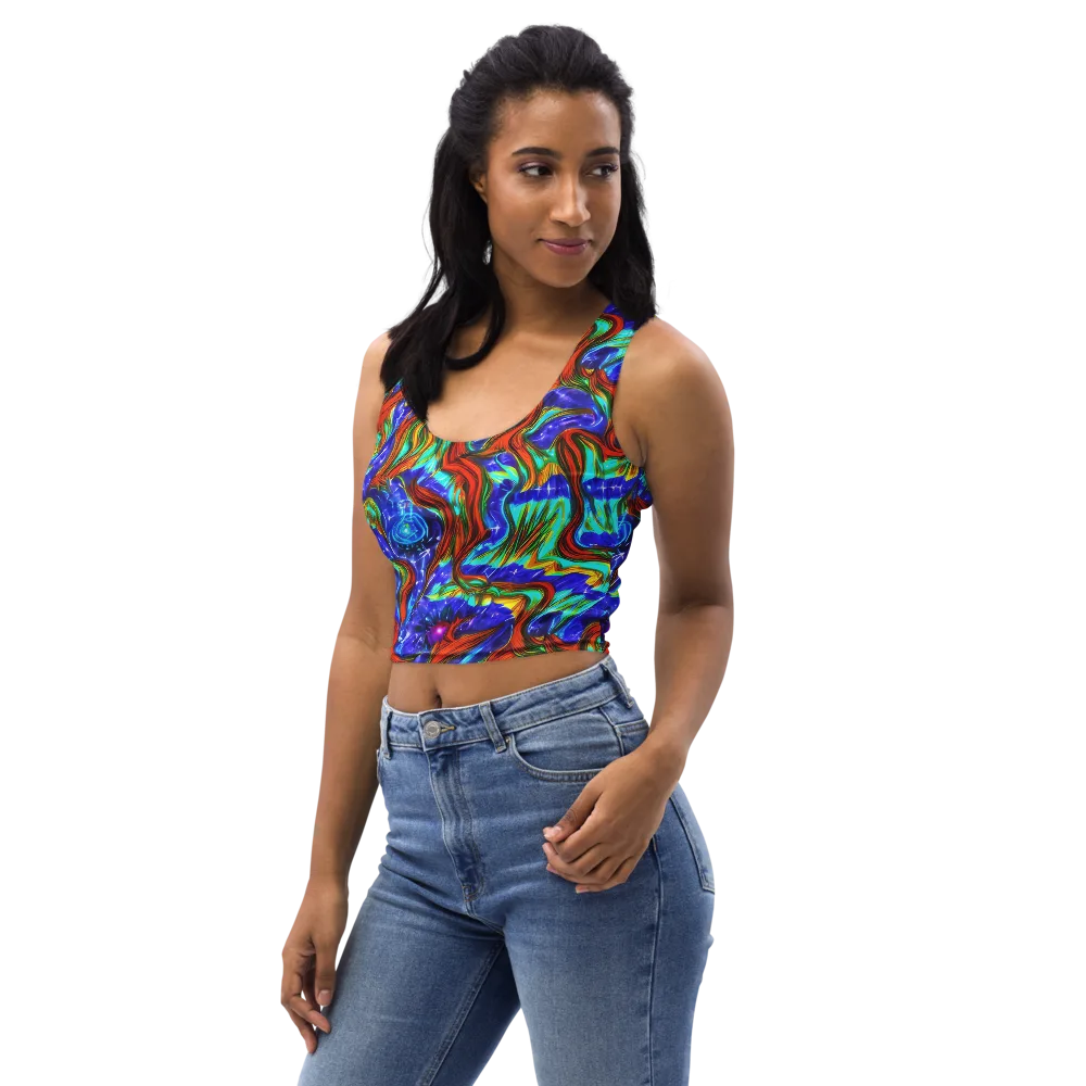 Bluefire Maze on Crop Top — Left Front