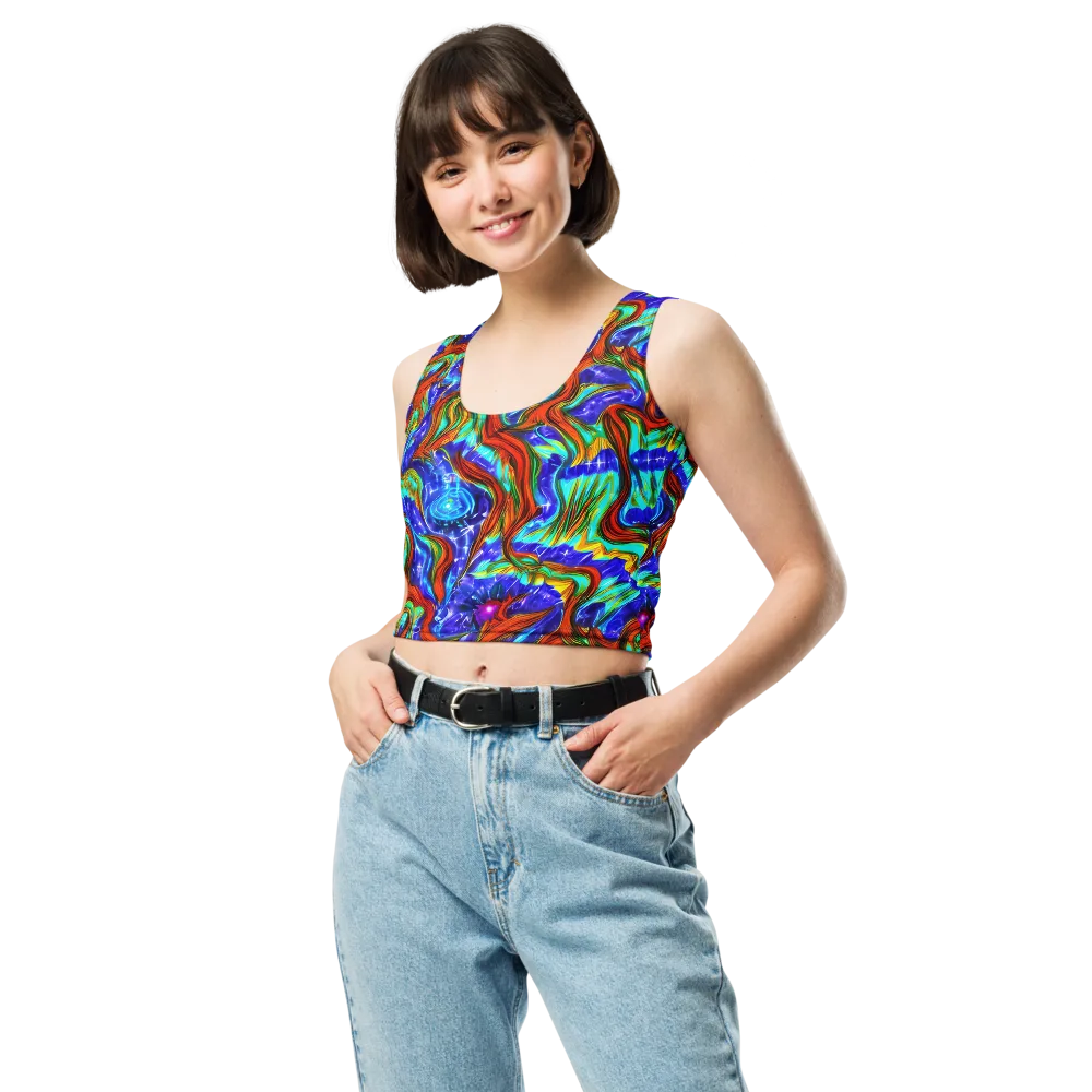 Bluefire Maze on Crop Top — Front