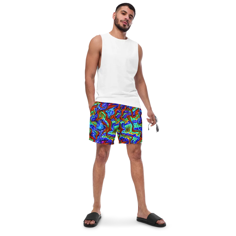 Bluefire Maze on Swim Trunks — Front
