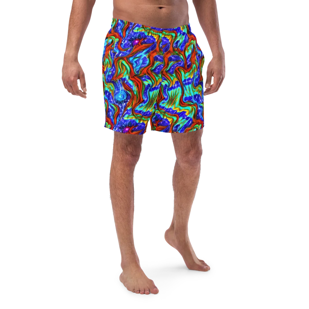 Bluefire Maze on Swim Trunks — Front