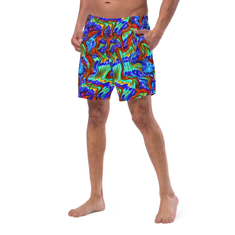 Bluefire Maze on Swim Trunks — Left Front