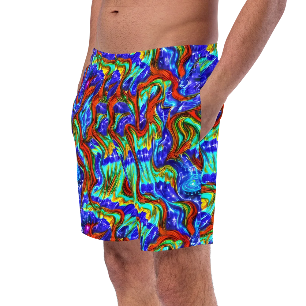 Bluefire Maze on Swim Trunks — Left Front