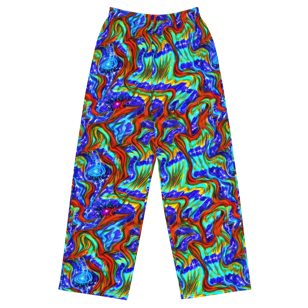 Bluefire Maze on Wide-Leg Pants — Front