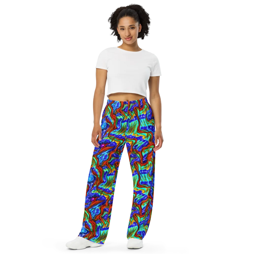 Bluefire Maze on Wide-Leg Pants — Front
