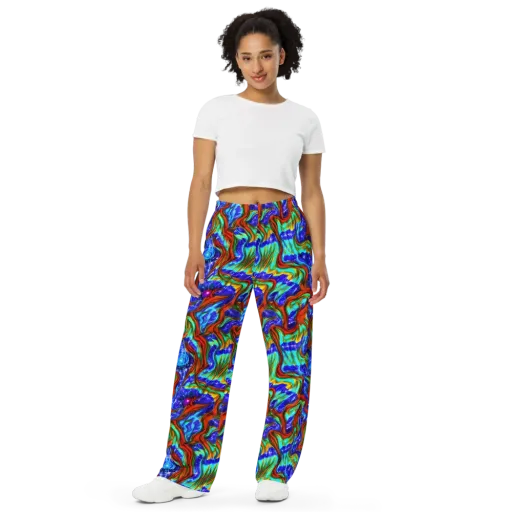 Bluefire Maze on a Wide-Leg Pants