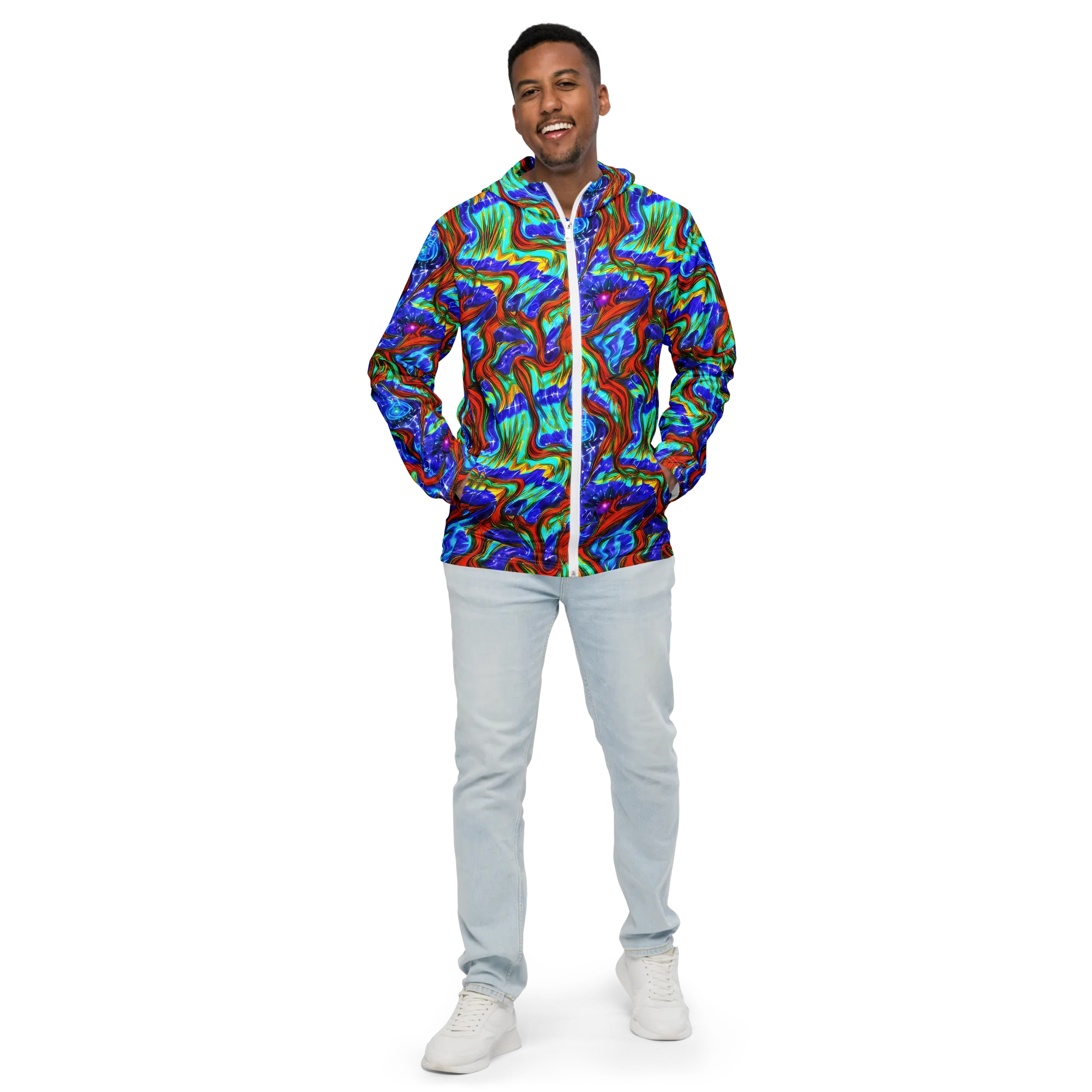Bluefire Maze on Men's Windbreaker — Front
