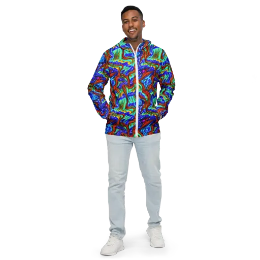 Bluefire Maze on a Men's Windbreaker