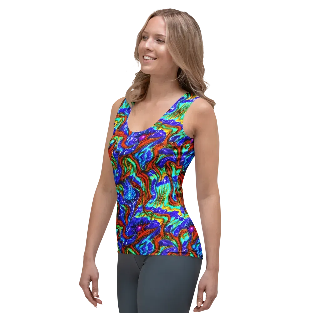 Bluefire Maze on Women's Tank Top — Left Front