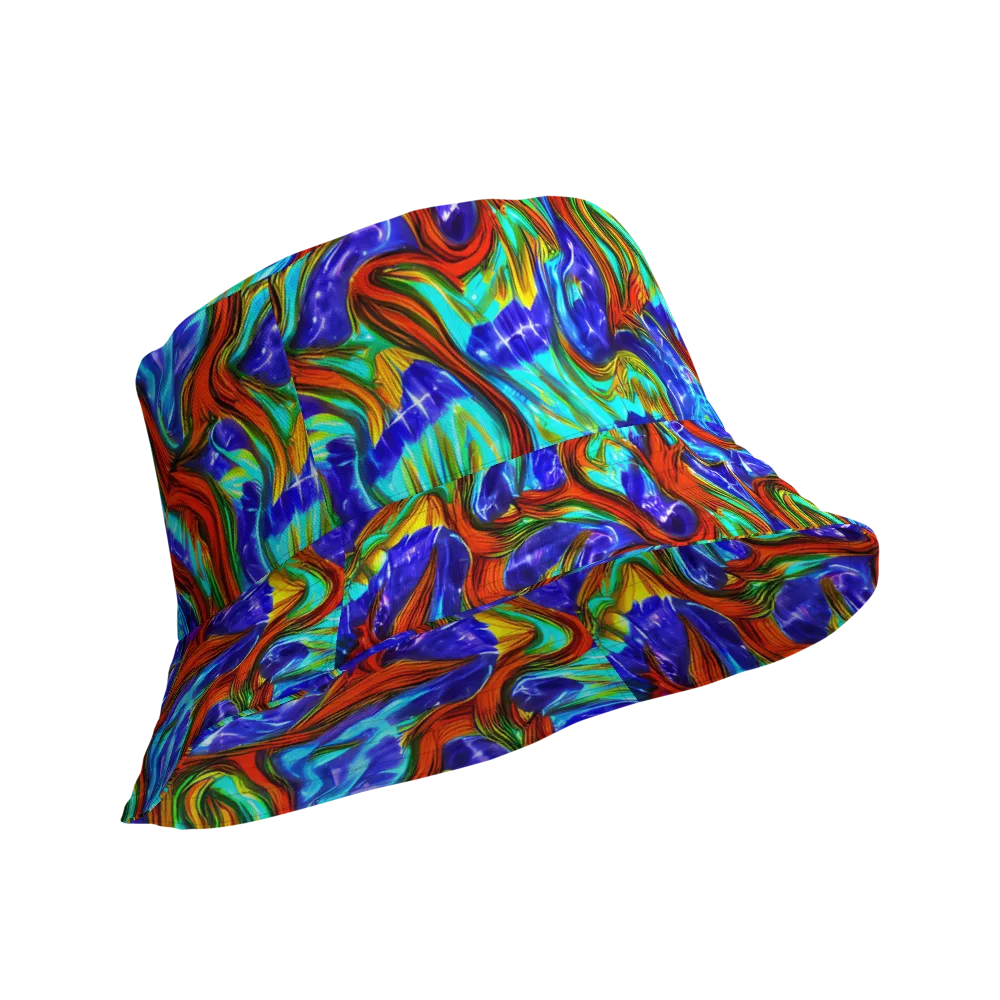 Bluefire Maze on Reversible Bucket Hat — Product details Outside