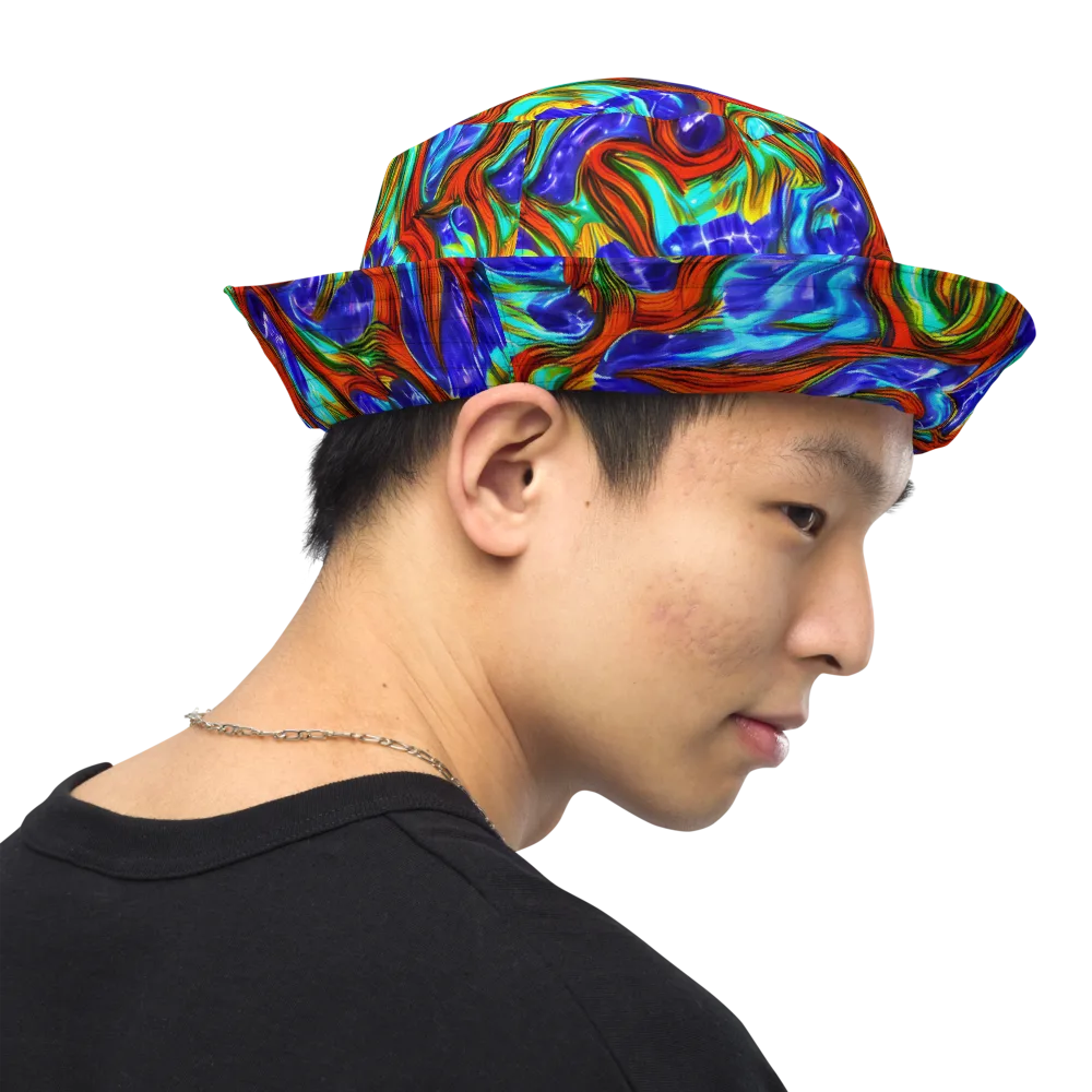 Bluefire Maze on Reversible Bucket Hat — Right Outside