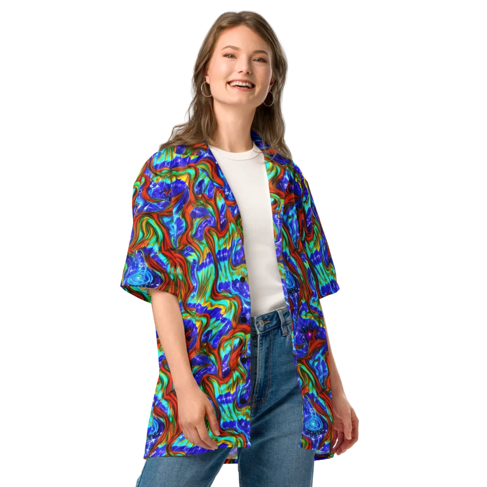 Bluefire Maze on Button Shirt — Front