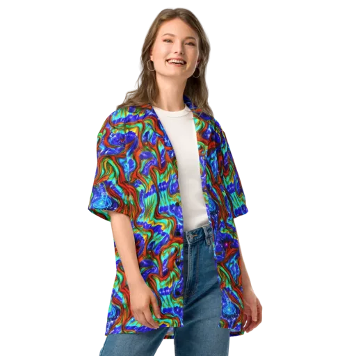 Bluefire Maze on a Button Shirt